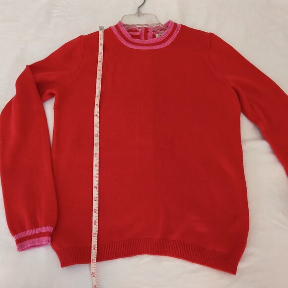 Boden Back Button Crewneck Red Sweater Size S - Picture 4 of 8